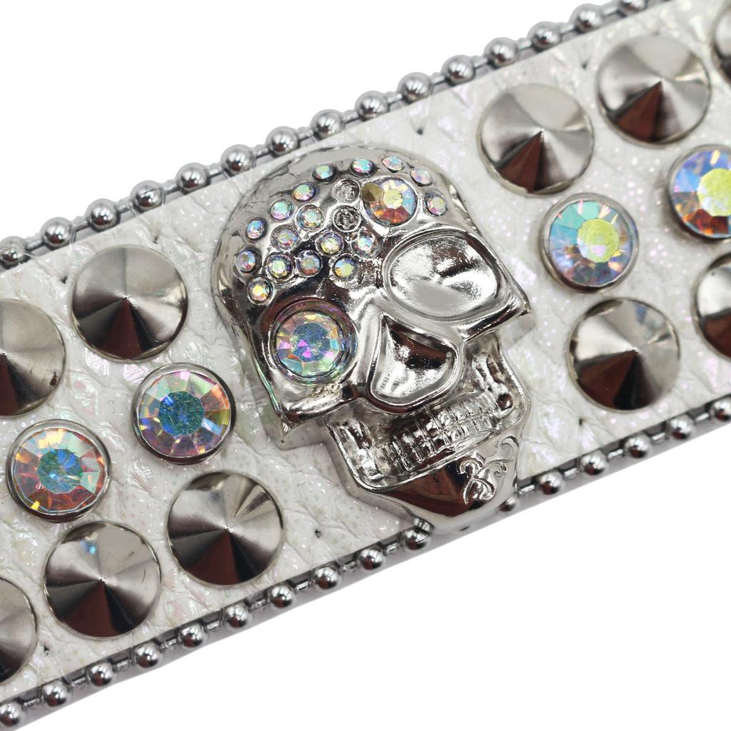 Amerikanisches Strassnietenarmband, Punk Gothic Personalisierter Schmuck mit Totenkopfverzierung