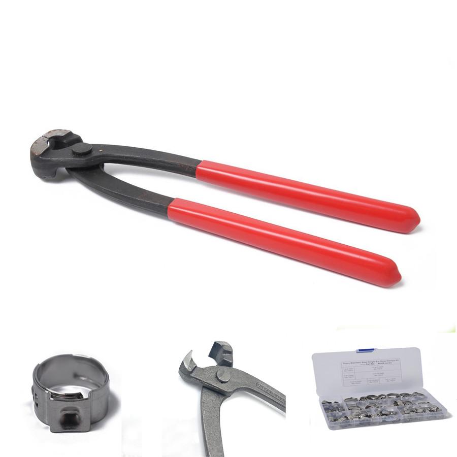 Universal 100PCS Hose Clamp With Tool Plier Set 10 Kinds Of Single Ear Clamp Hose Clamp Stainless Steel Clamp Pliers Ear Clamp Pincer