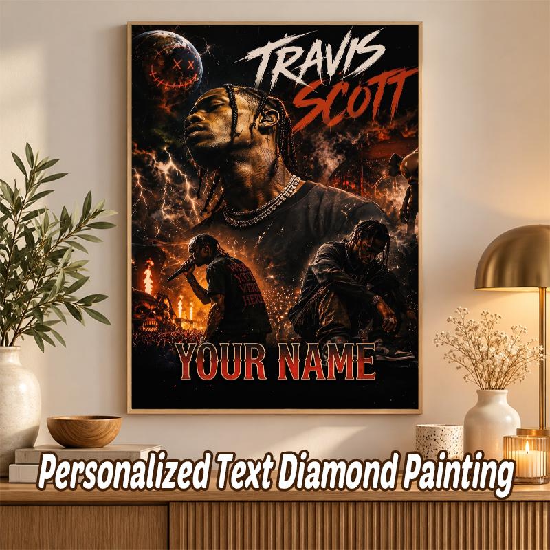 Travis Scott Custom Name Text 5D Diamond Painting Kit DIY Full Drill Diamond Art Decoration