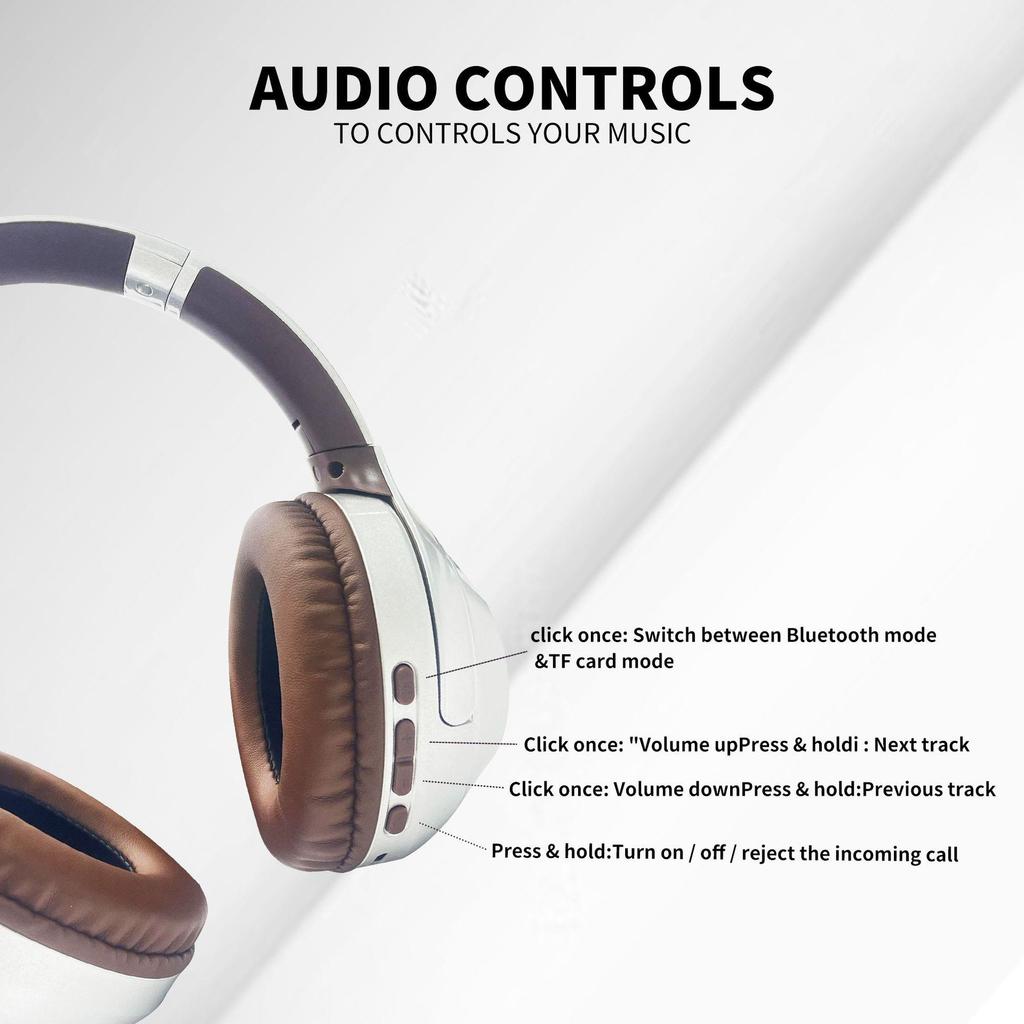 Retro Style Foldable Over-Ear Bluetooth Headphones with Digital Display | Heavy Bass | Wireless Sports Accessory