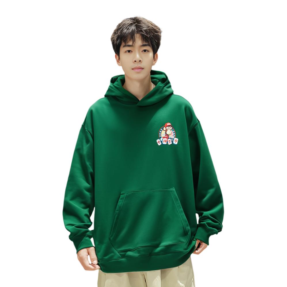 Li Ning Reignite Series Boring Ape Trend Sports Club New Year Limited Loose Pullover Hoodie Unisex Hoodies Eden-Green AWDU909-4
