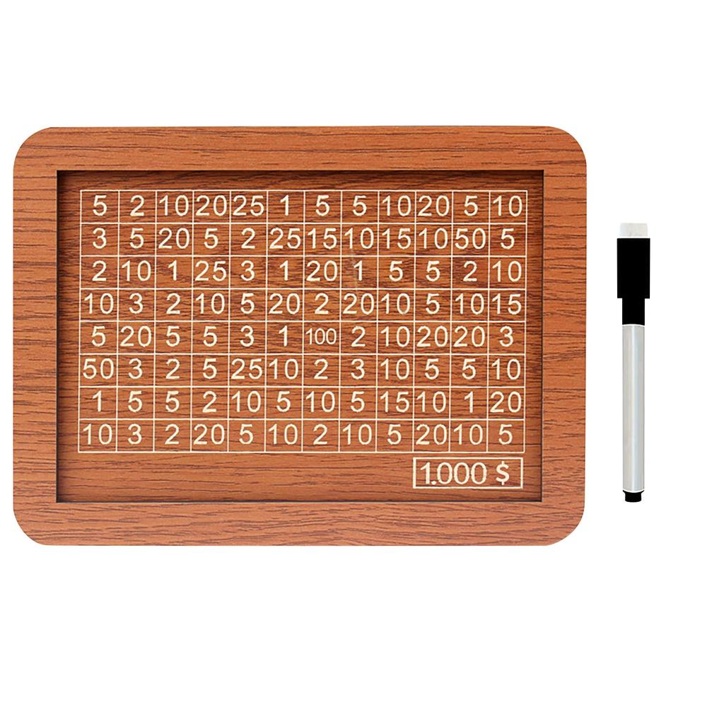 Spardose aus Holz, Spar-Challenge-Box, Sparkasse, Spardose aus Holz mit Geldziel und Zahlen