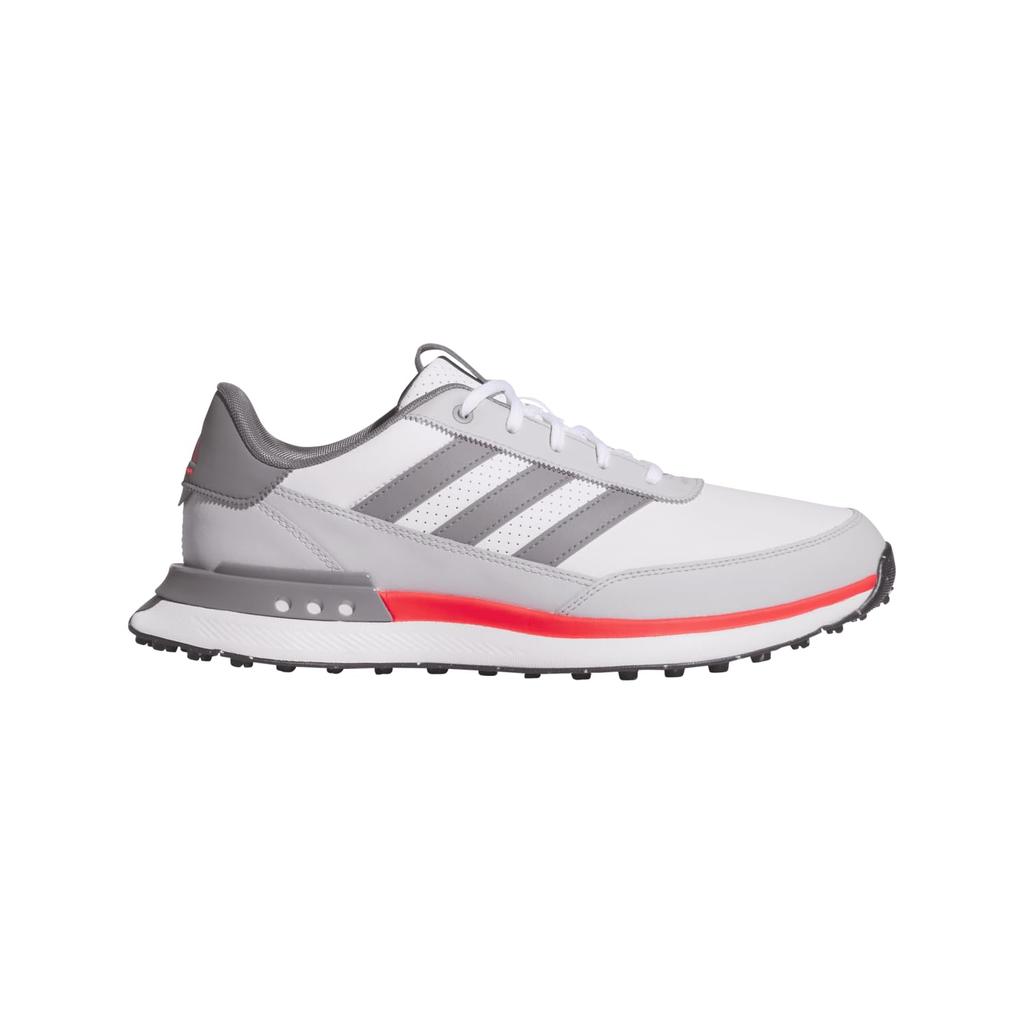 Adidas Golf S2G SL Leather Golf Shoes, Size 24, Men's, White/Grey Three/Lucid Red, Size 25.0 cm, 2E