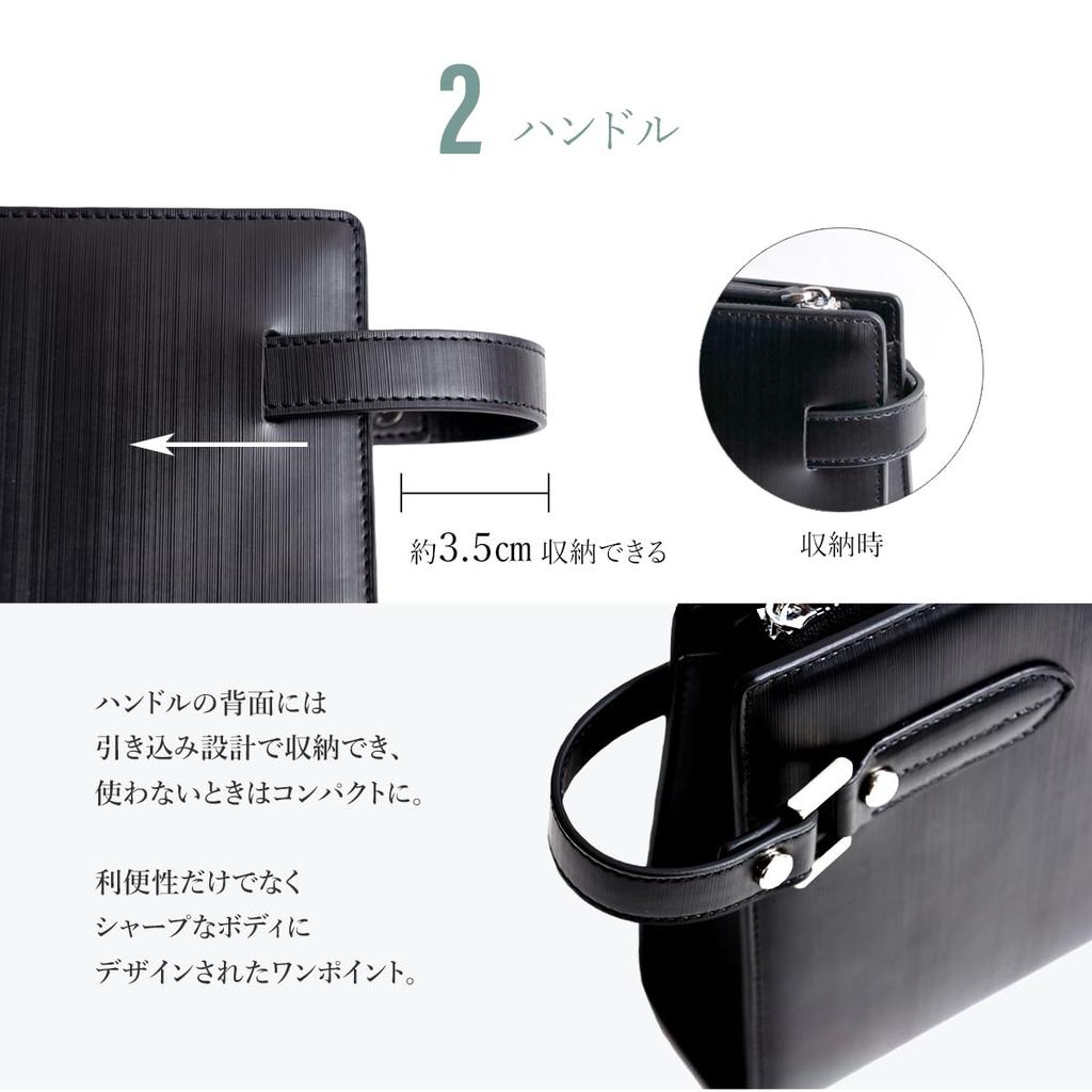 Cowhide Leather Second Vinyl Wide Clutch Formal Black [Dom Teporna] Men's Bag, Leather, Opening, Smart, Compact, Bag, Business, Occasions, Handbag,