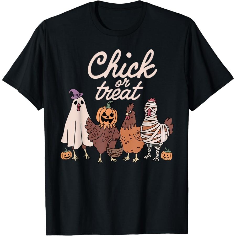 

Chick Or Treat Spooky Season Halloween Chickens Ghost Mummy T-Shirt XXXXXL чёрный