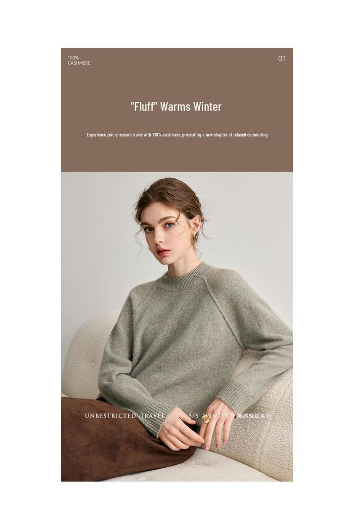Women's Loose Fit 100% Pure Cashmere Sweater - Thick, Soft & Warm for Autumn/Winter