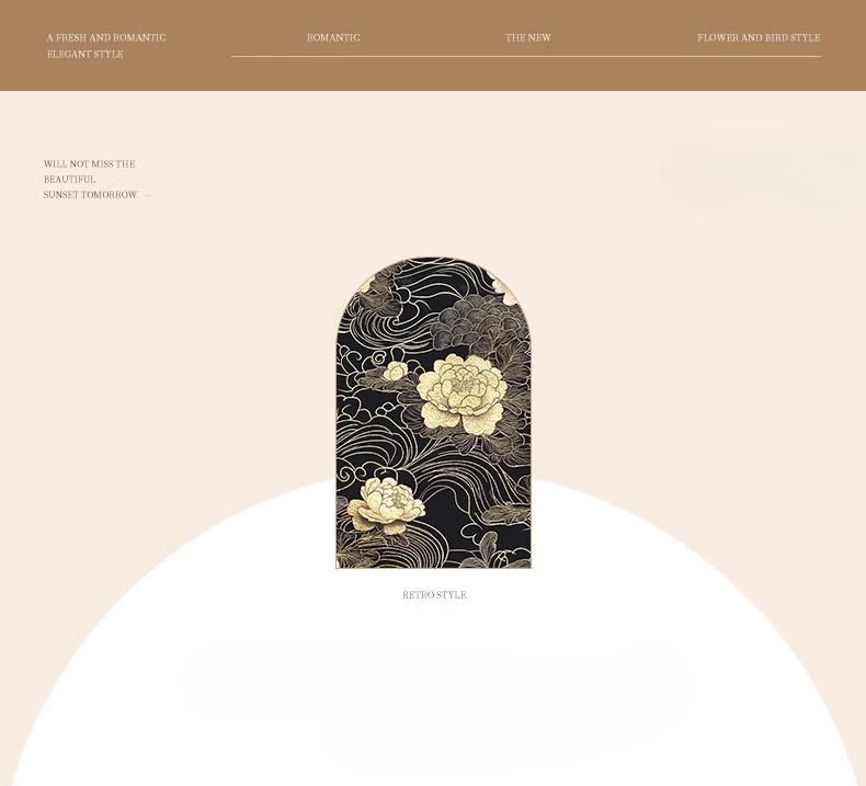 Tabletop screen painting antique living room folding edge cabinet decoration decoration Creative peony gift gift