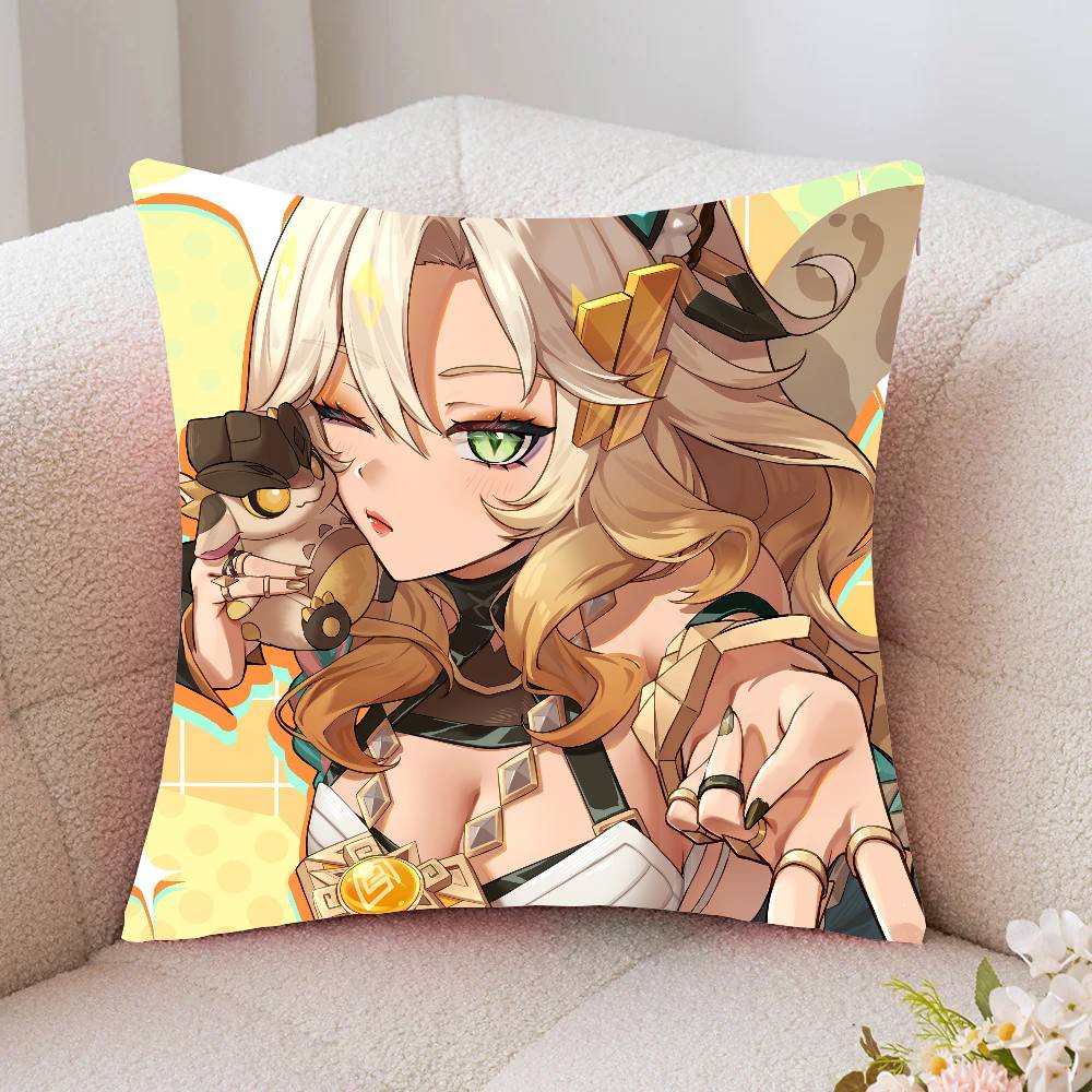 Xilonen Anime Game Genshin Impact Pillow Case Fashion Square Pillowcase Bedroom Sofa Room Ins Decoration Leisure