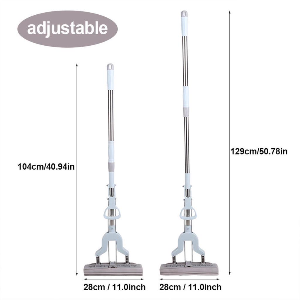 Nerezová teleskopická rukojeť Absorpční houbový mop pro domácí čištění podlah