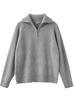 Men's High-Neck Half-Zip Thick Knit Sweater, Retro Loose-Fit Pullover for Autumn/Winter