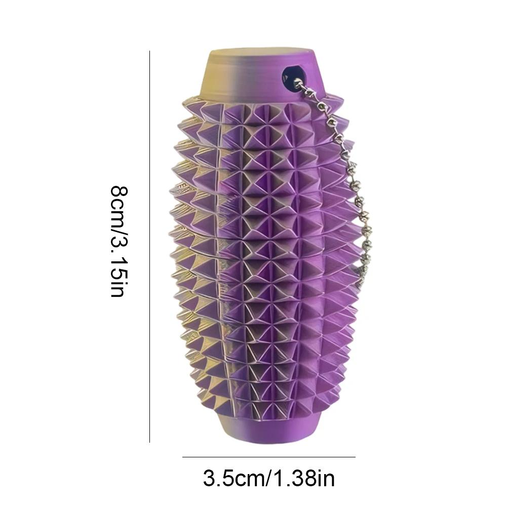 3D Printed Little Spiky Sensory Roller Toys Stress Relief Spiky Stim Tactile Keychain Mini Grippie Fidget Toys Keychain Pendant