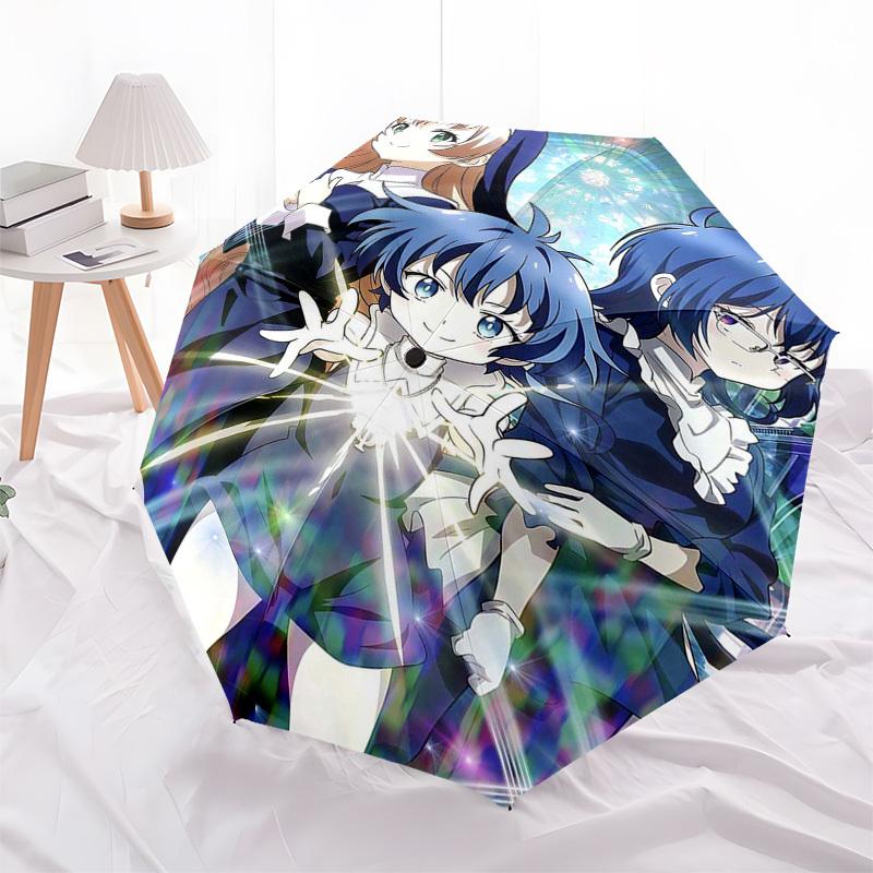 

1pc Angel Beats! Outdoor Umbrella - Automatic Opening & Closing, Portable Tri-Fold Design with 8-Rib Iron Frame - Perfect Gift for Fans, Travelers, Da