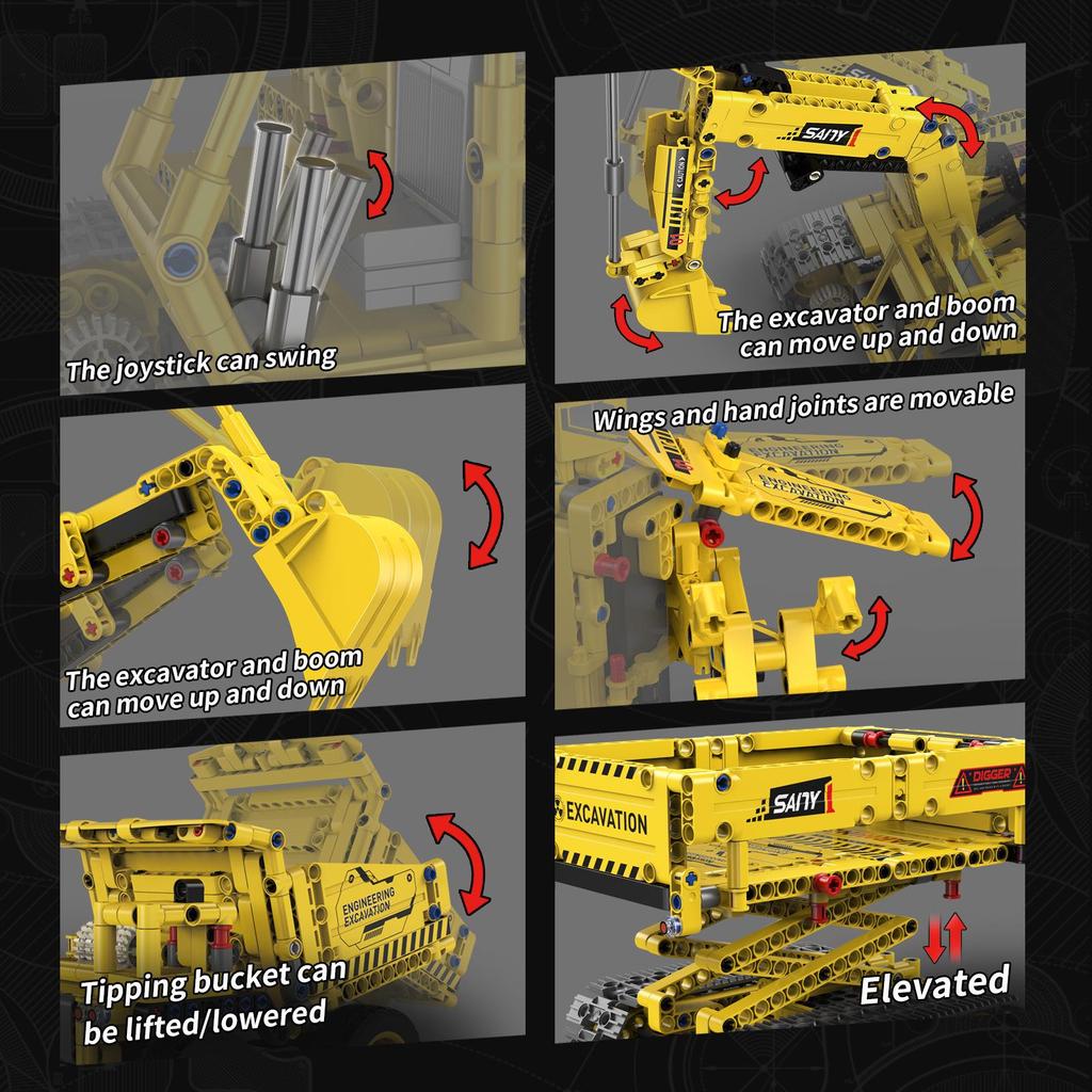 3D Stereo Montage Bagger Modell - Kleine Partikel Wissenschaft & Bildung Programmierbare Bausteine