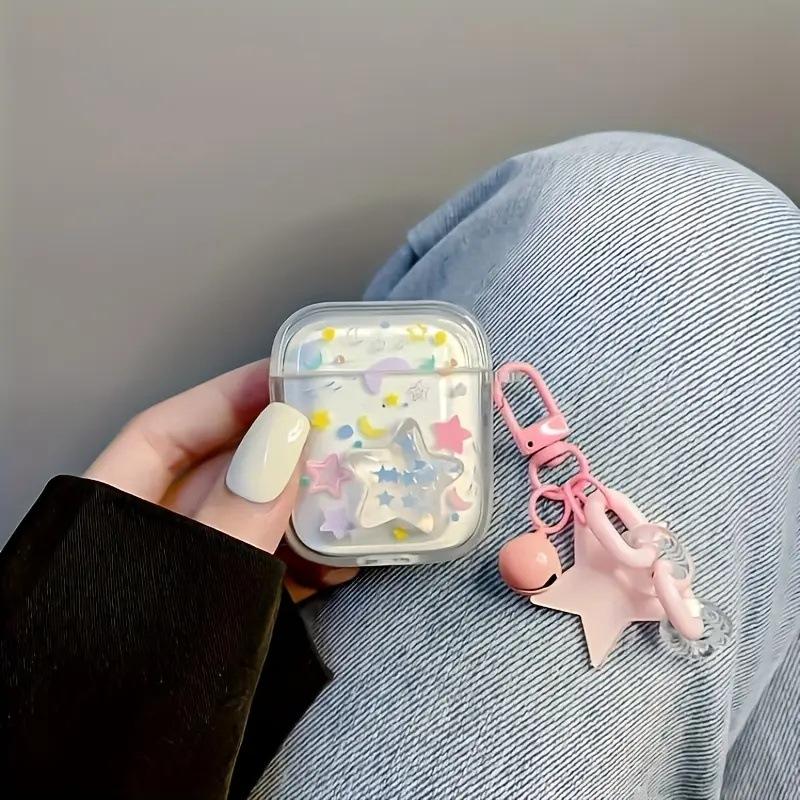 Stereo transparent star for airpodspro1 apple bluetooth wireless 1/1/1 generation earphone cover cute girl