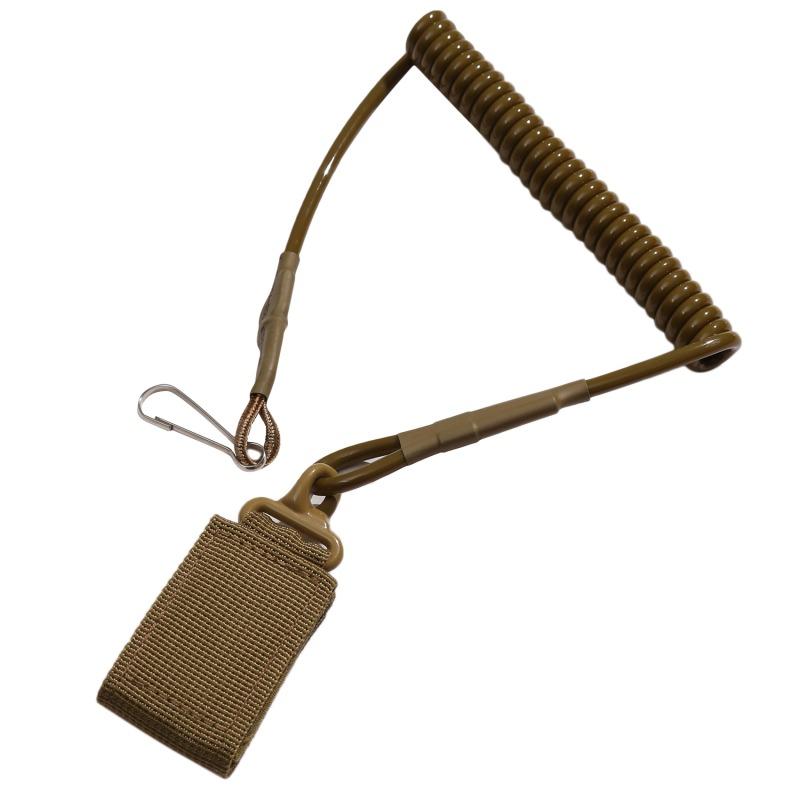 Anti-lost Elastic Lanyard Rope Spring Safety Strap Gun Rope For Key Ring Chain Flashlight Hunting Accessories