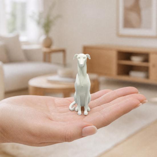 3D Printed Huibiti Dog Figurine, Simulated Sitting Dog Shape Model, Delicate Hair Texture, One-Piece Molding, Mini Desktop Ornament Gift for Dog