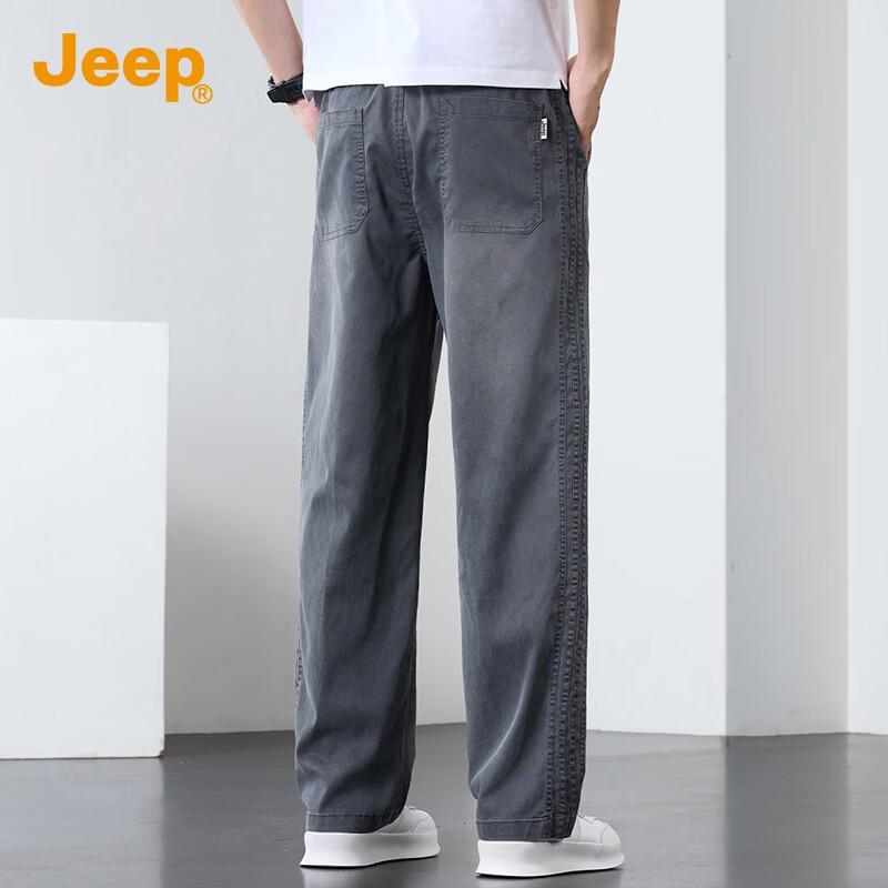 Jeep Men's Lyocell Blend Summer Casual Straight-Leg Pants