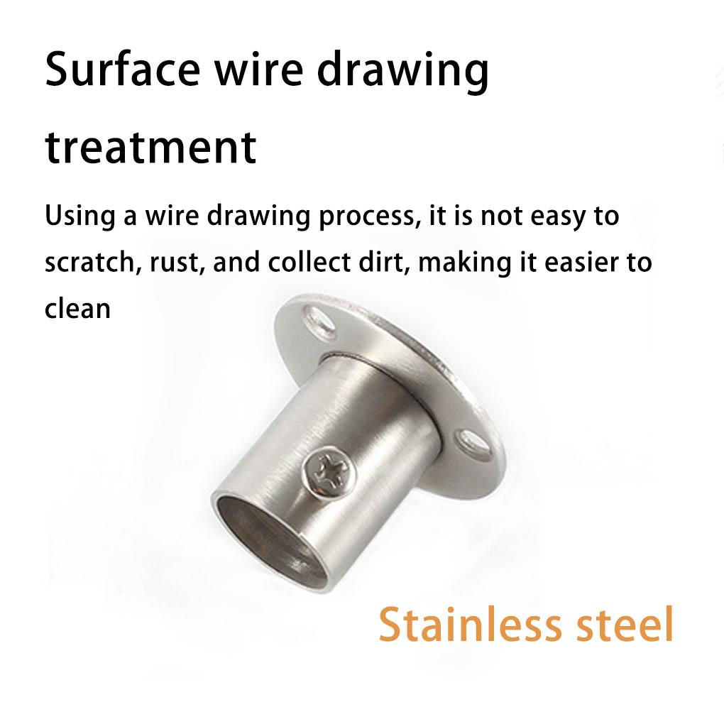 Wardrobe Bracket Rod Holder Shower Curtain Flange Heavy Duty Socket Wall Mounted Tube Closet Rods End Support for Garden