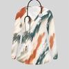 Women Plus Size Blue Marble Printed Nurse Scrub Top V Neck Long Sleeve With Pockets