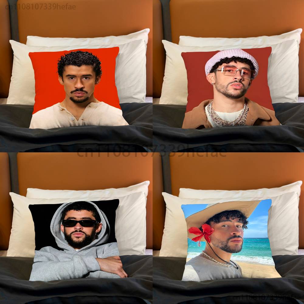 BBad BBunny Singer Throw Pillow Case For Decoration 30cm 50cm 55cm Square Home Pillowcase Case
