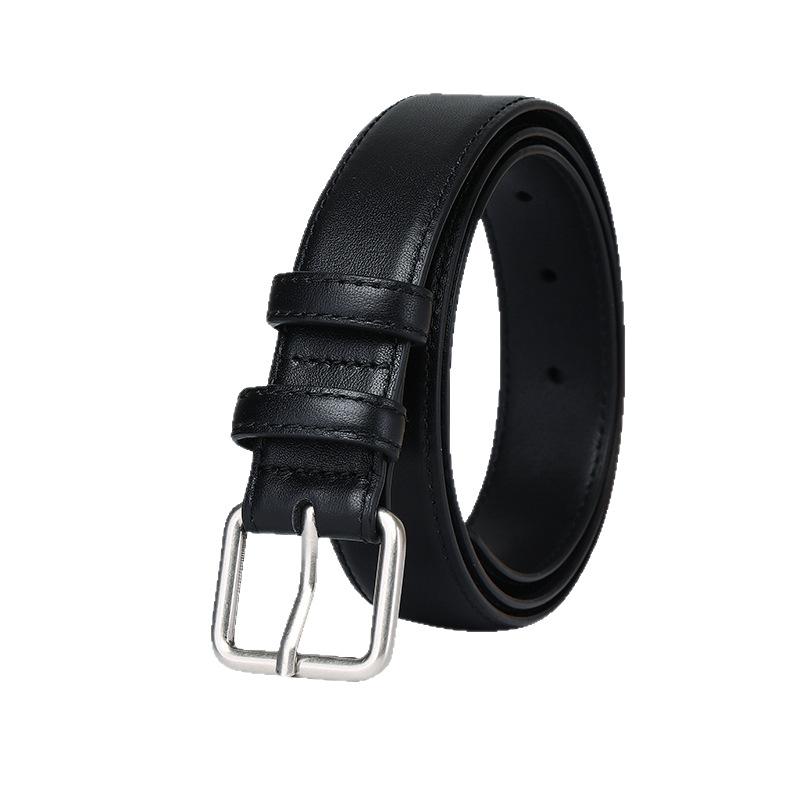 Simple And Versatile Fashion Light Luxury Belt Women'S Leather Pin Buckle First Layer Cowhide High-End Casual Pants Belt Women'S