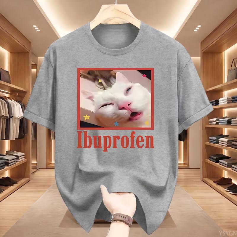 T-Shirt Lustige Katze Grafik-T-Shirt Niedliche Katzenliebhaber Baumwoll-T-Shirt Lässige Lustige T-Shirts Unisex Übergroßes T-Shirt Tee