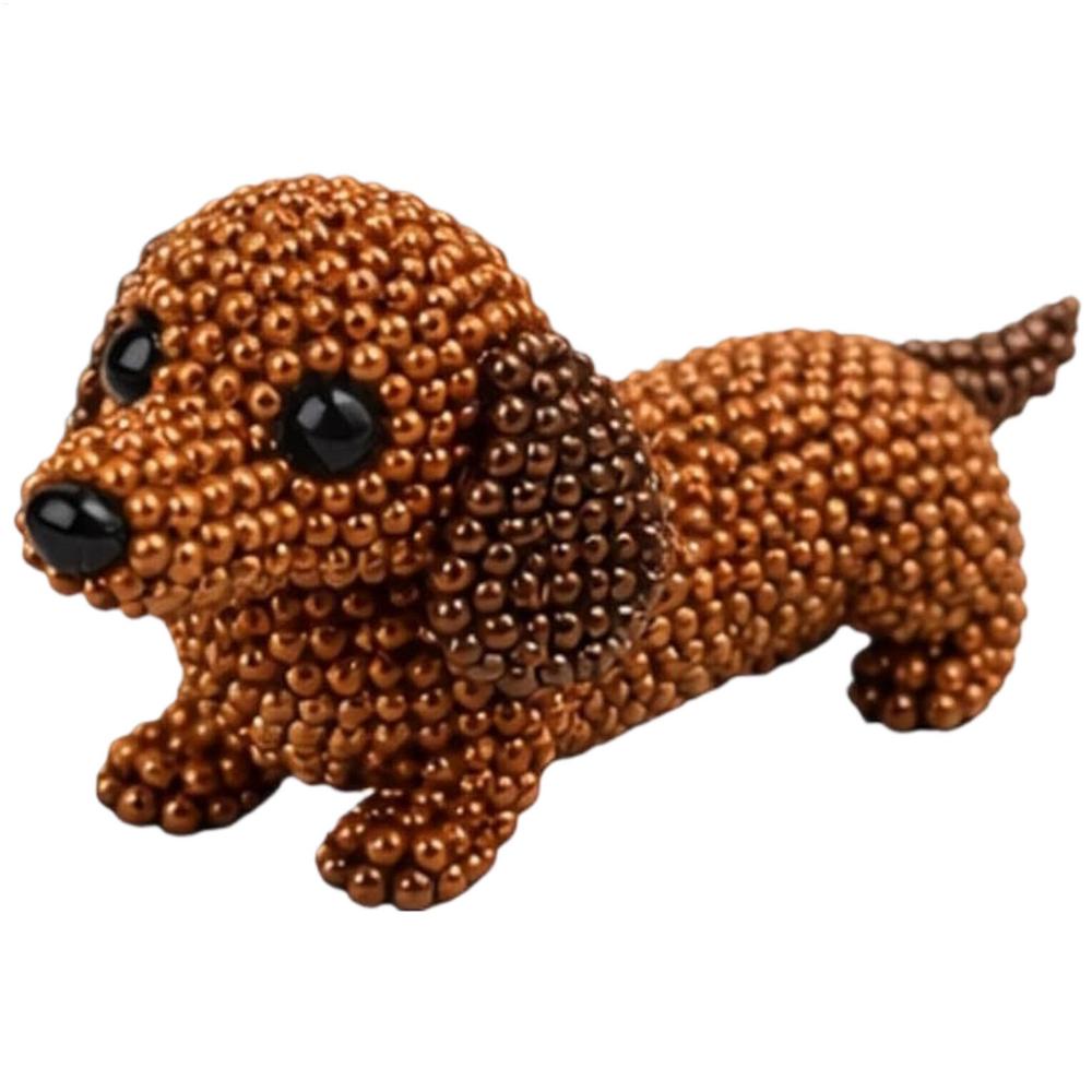 Mini 3D beaded animal DIY kit, DIY beaded embroidery kit, wax dog animal-themed beaded craft kit, for beginners craft enthusiast