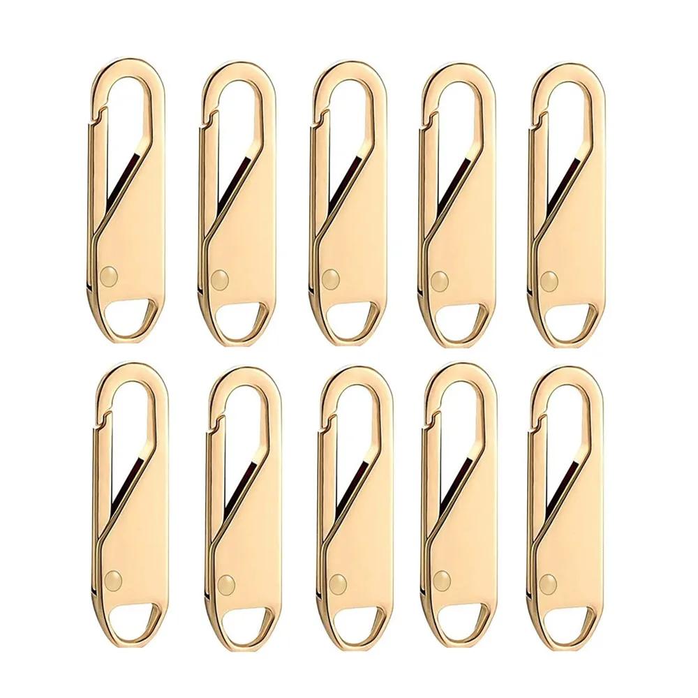 10pcs Zipper Sliders Cord Pack Universal Zipper Pull Repair Kit – Replaceable Metal Sliders & Strings for Clothing, Bags