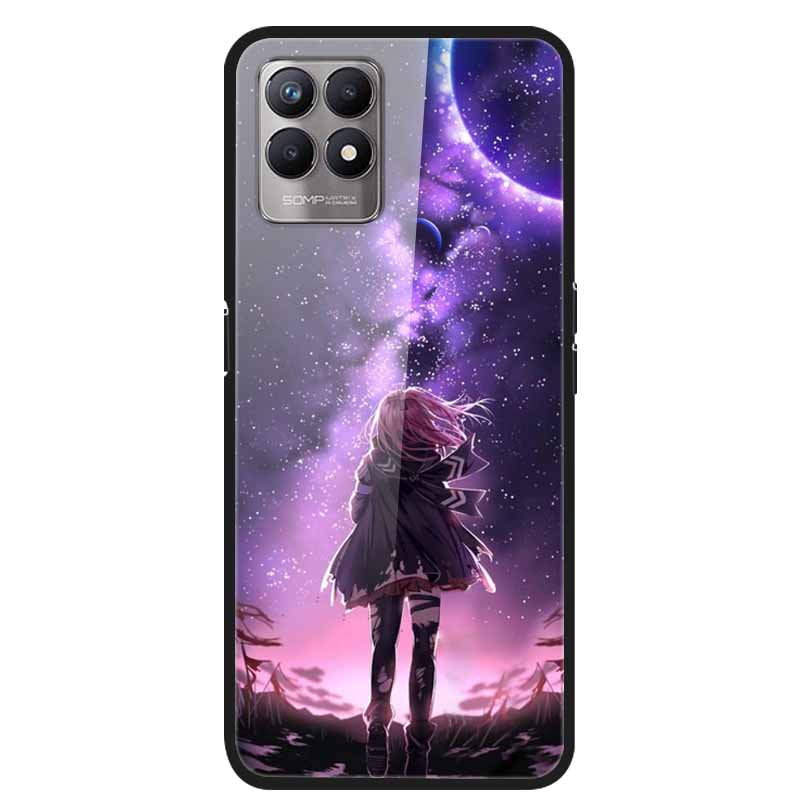 For Realme 8i Cases Realme 8 5G Tempered Glass Hard Back Cover For Realme8 Phone Cases Soft Bumper Fundas for Realme 8 i Realme8