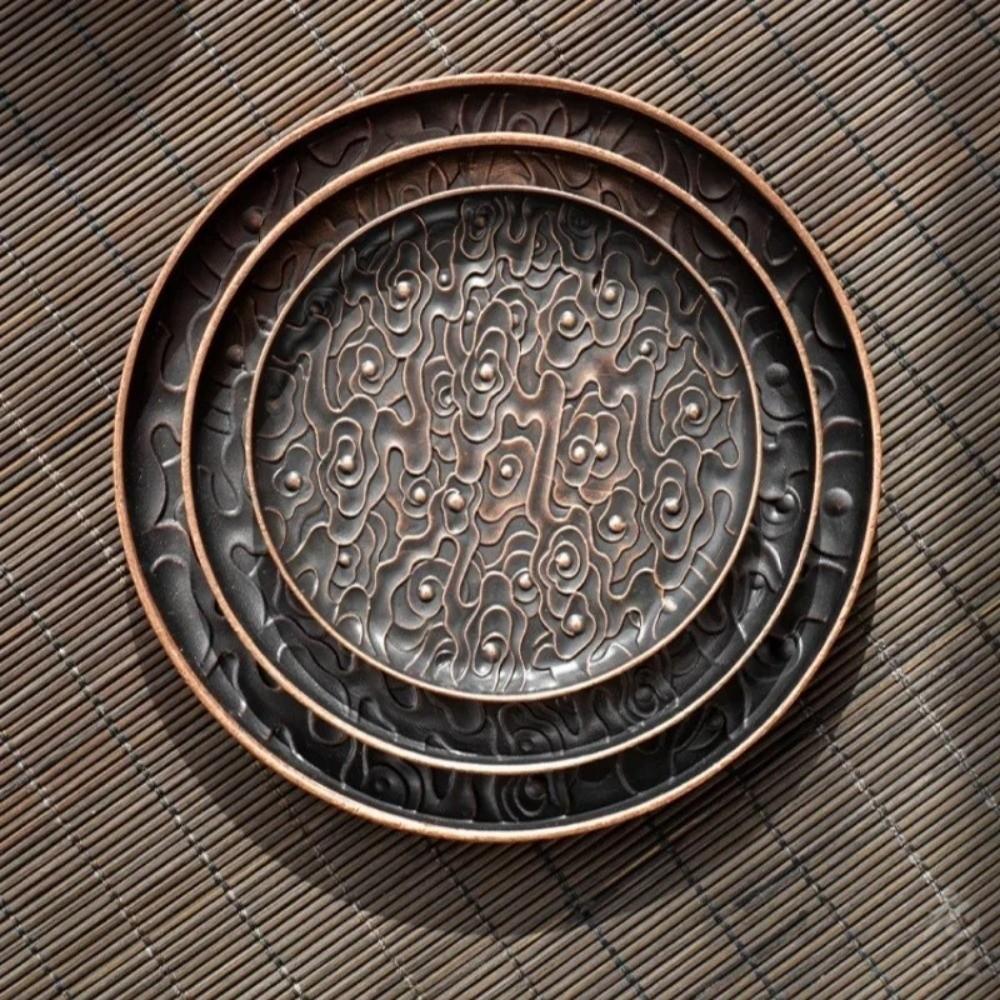 Lucky Cloud Pattern Tea Cup Tray Retro Insulation Pad Creative Coffee Mat  Coffee Drinking