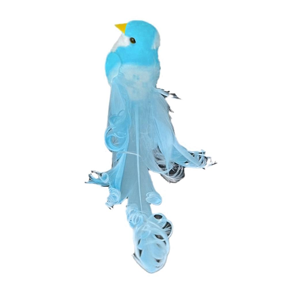 Long Tail Simulation Bird Six Colors Curly Feather Curly Bird Garden Backyard Foam Material Bird Figurines Home Garden