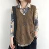 New, Retro, V-neck, Crochet, Knitted Sweater, Sleeveless Vest, Top, Loose, Hollowed Out, Pullover Vest