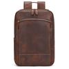 Vintage Men's Crazy Horse Leather Backpack Genuine Large Retro Rucksack Classic Travel Bag with Laptop Compartment