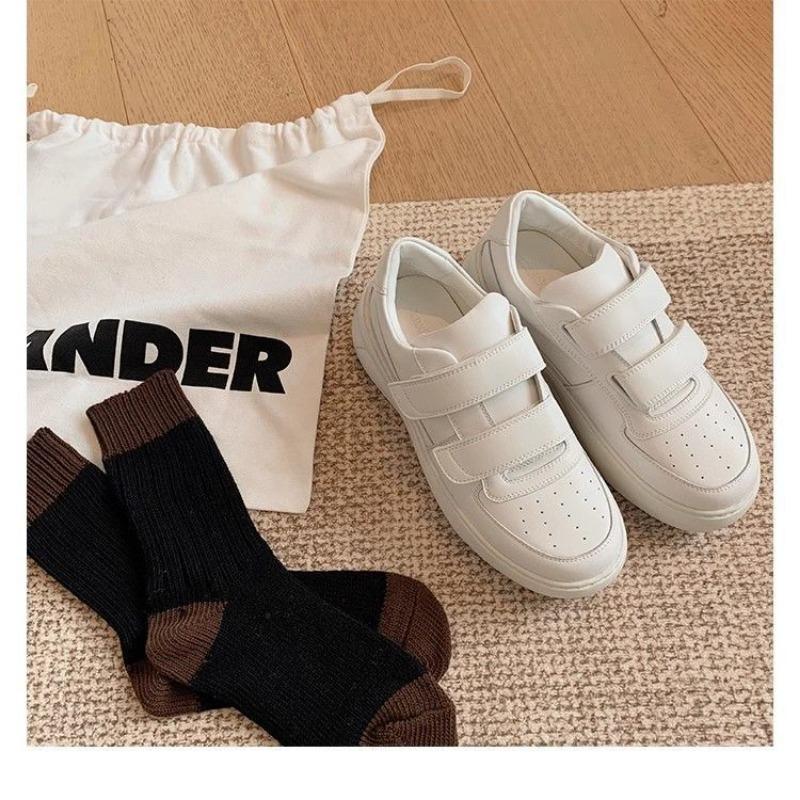 Ma Sichun 6cm Thick-soled Heightening Little White Shoes Women's Light and Breathable Smiley Face Velcro Sports and Leisure Board Shoes