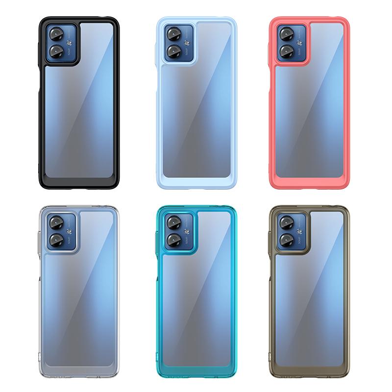 Für Moto G14 Hülle Abdeckung Motorola Moto G14 Capas Stoßfeste Handy-Bumper Rückseite Transparent Farbe Klar Für Fundas Moto G14 G 14