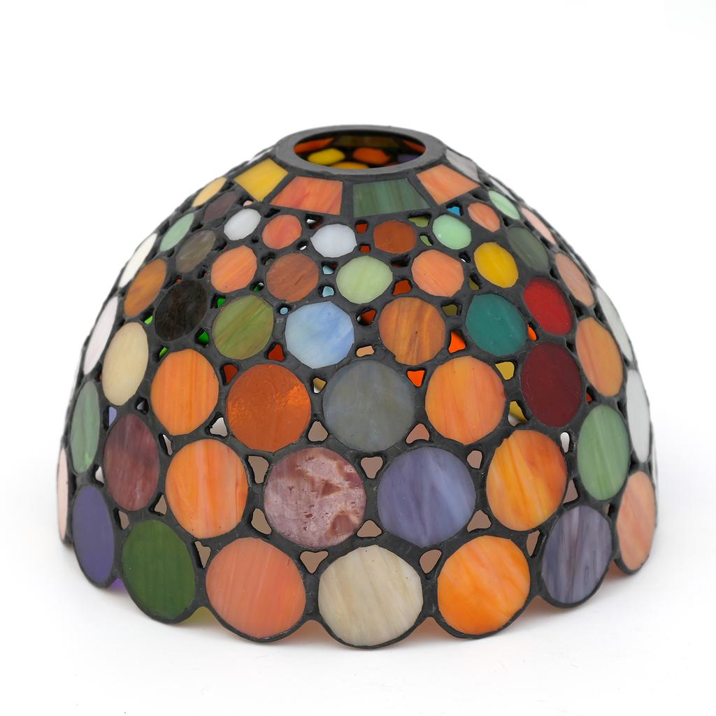 Retro lamp cover Feather Design 8" Yellow Stained Glass Lampshade - Perfect for Table, Floor Lamps & Chandeliers