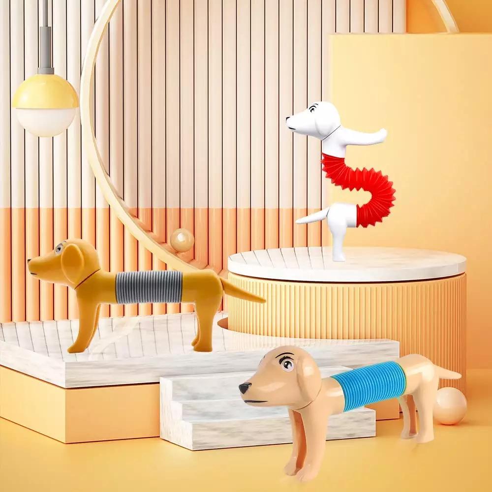 Pädagogisches Stressabbau-Teleskop-Pop-Tube-Hundespielzeug