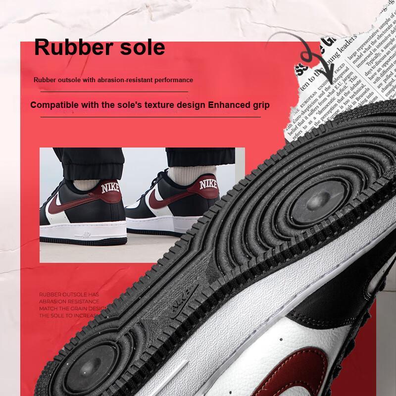 Nike Air Force 1 GS Black Dark Team Red Kids Sneakers Summit-White White FZ4351-001