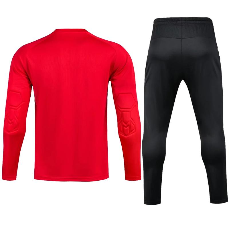 Herren Erwachsenen Fußball Torwart Uniform Schutzschwamm Fußball Langarm Kinder Training Torwart Fußball Trikot Oberteil Hose