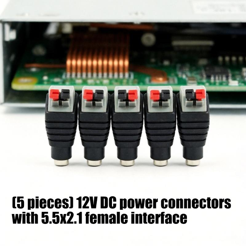 DC5.5x2.1mm Buchsen-Stromanschlüsse DC12V Fässer zu Druckklemmen-Adapter für stabile elektronische Geräteverbindung
