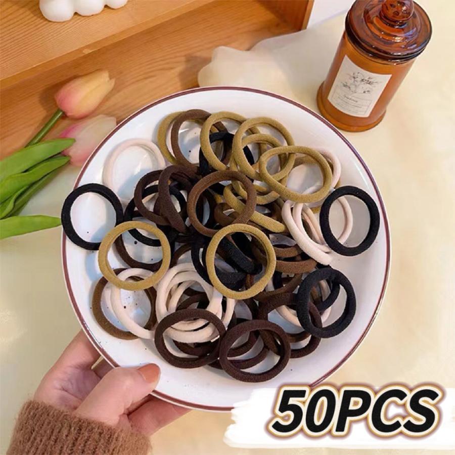 20/50Pcs Simple Hair Bands for Women Girls Hairband High Elastic Rubber Band Hair Ties Ponytail Holder Scrunchies Accessories