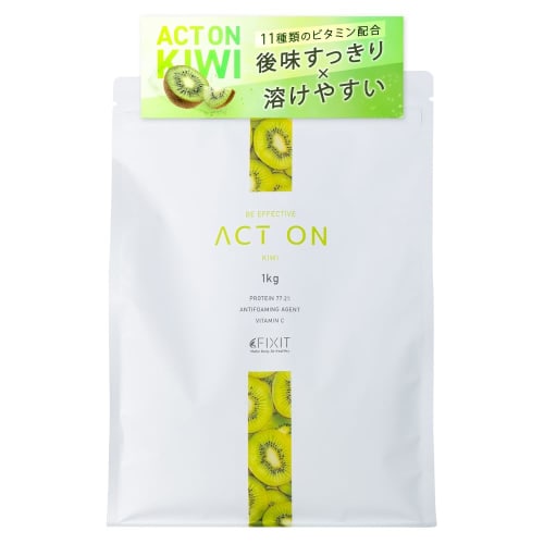 

FIXIT ACTON Whey Protein WPC 1kg, with 11 Vitamins, Made in Japan, 1kg WPC Protein, Rich Protein (Kiwi)