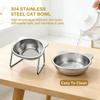 15° Tilted Elevated Cat Bowl 304 Stainless Steel Whisker‑Friendly Anti‑Vomiting Pet Feeder for Small Cats Dogs