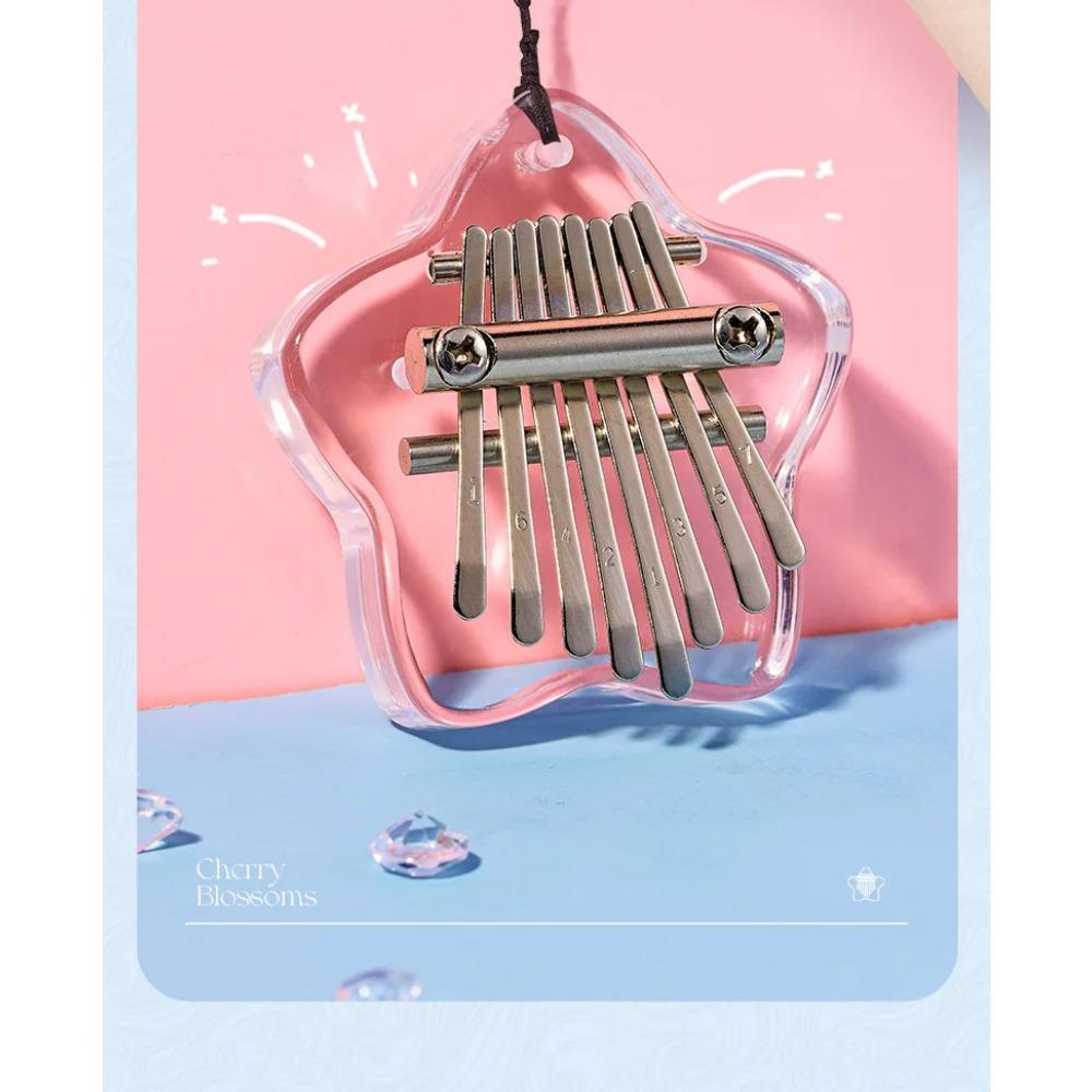 8 Tuşlu Mini Kalimba Şeffaf Kristal Kalimba Akrilik Baş Parmak Piyanosu Akustik Parmak Piyanosu Taşınabilir Müzik Aleti