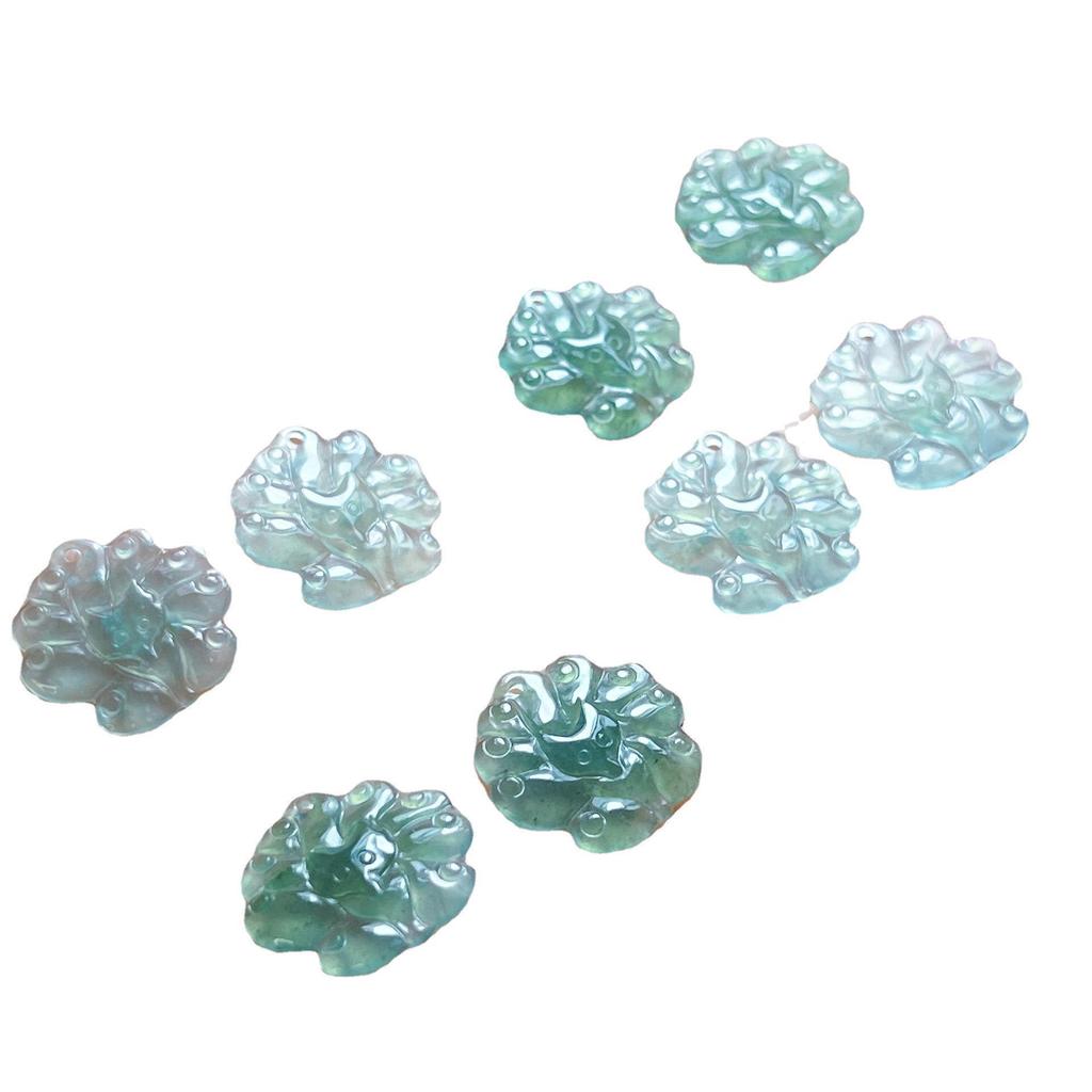 Natural Blue Water Jade Fox Charm Earrings and Pendant Set