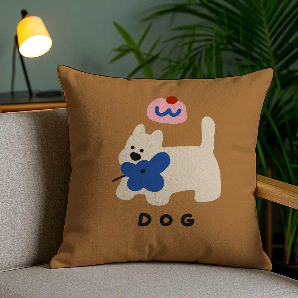 Cartoon Cute Creativity Cushion Cover Plush Fabric DoubleSided Printed Invisible Zipper Sofa Pillow Case Home Bedroom Decor