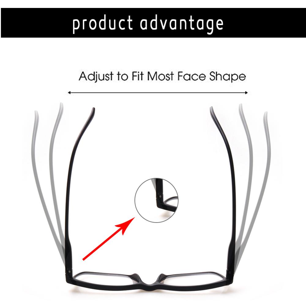Stylish Rectangular Reading Glasses for Men Women Diopter 0 5 to 4 0 Hinged Frame Lens Width