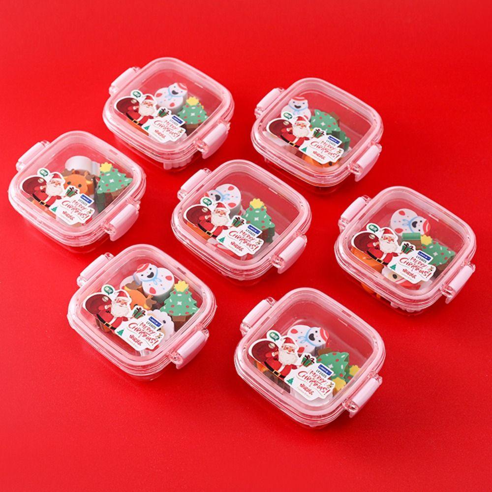 Elk Pencil Erasers Santa Christmas Stationery School Supplies Christmas Eraser  Student