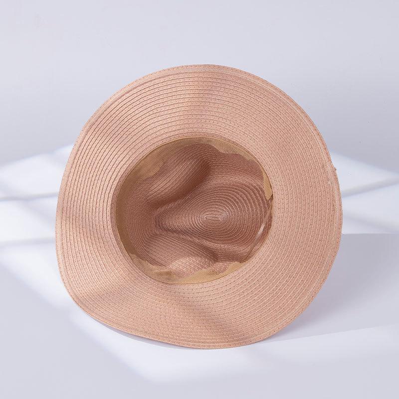 Nouveau Chapeau de Paille Cool Français Simple Vacances Plage Haut de Gamme Été Niche Chapeau Protection Solaire