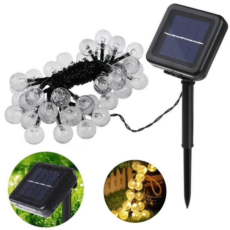 

Светодиодный 50 Солнечный Пузырьковый Шар Свет Фестивальное Украшение Наружное Вечериночное Освещение Цветное Warm